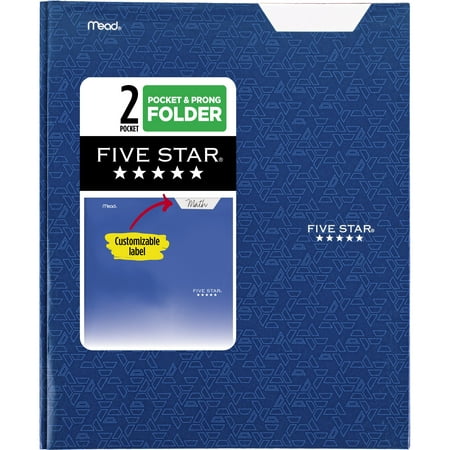 Five Star Pocket and Prong Paper Folder, Pacific Blue (340020E-WMT22)