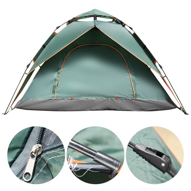 LAFGUR Pop Up Tent,Instant Tent 4 Person,Double Deck Waterproof Pop Up Tent For Hiking Portable Automatic Tent For Camping 4 Person