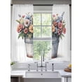 thumbnail image 2 of Spring Floral Sheer Curtains 63 Inch Length 2 Panels Set, Summer Garden Flora Illustrations Voile Window Treatment Rod Pocket Curtains Sheers Drapes for Bedroom/Living Room/Kitchen 52x"63"x2, 2 of 7