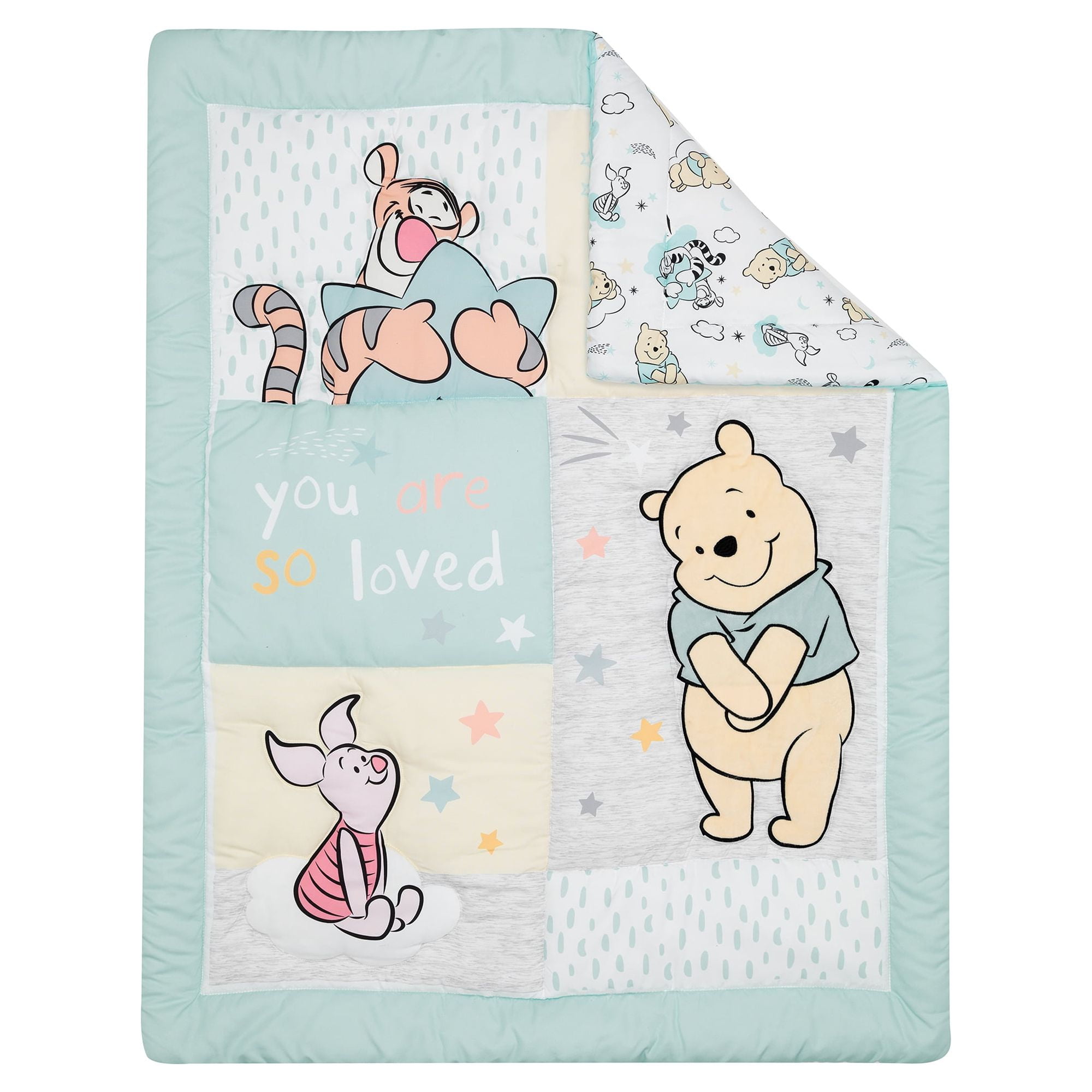 Lambs & Ivy Disney Baby Winnie the Pooh Hugs 3-Piece Nursery Crib Bedding Set