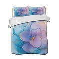 thumbnail image 2 of Blue Purple Pink Floral Marble Twin XL Size Down Alternative Comforter,Lightweight Comforter Quilt Bedding Set with Pillow Shams Contemporary Abstract Art Bed Comforter Duvet Insert 68"x98", 2 of 7