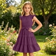 thumbnail image 4 of WOYY Girls Ruffles Sleeveless Tiered Dress Casual Party A-Line Midi Sundress, Sizes 5-14, 4 of 4