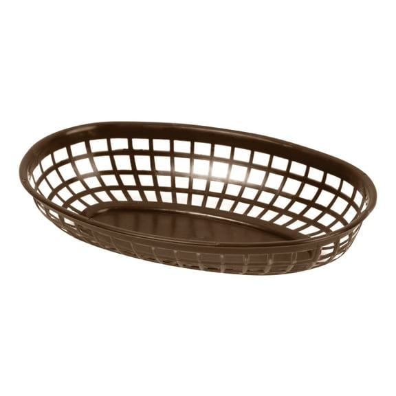 Excellante 9.38" oval basket, brown, comes in dozen