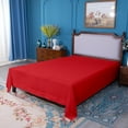 thumbnail image 4 of Ntbay Premium 1800 Series Microfiber Queen Flat Sheet with 4 inches Hem, Ultra Soft and Breathable Top Sheet, 90x102 inches, Red, 4 of 5