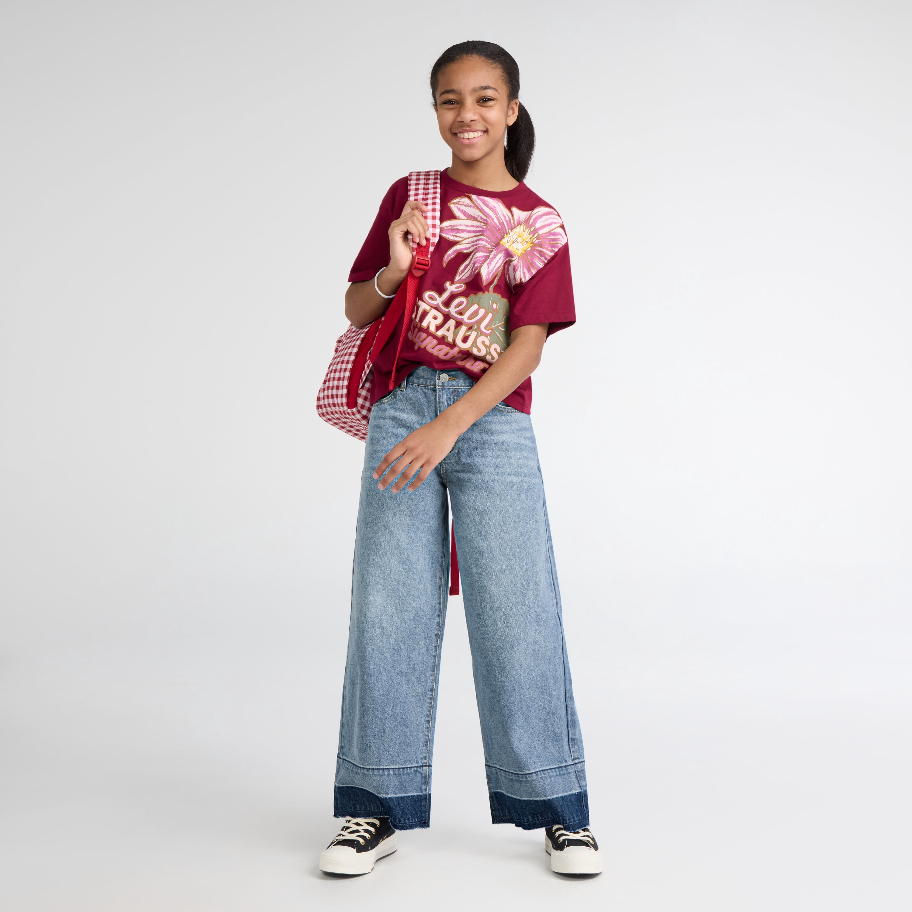 Levi Strauss Signature Girls Baggy Jeans, Sizes 5-18