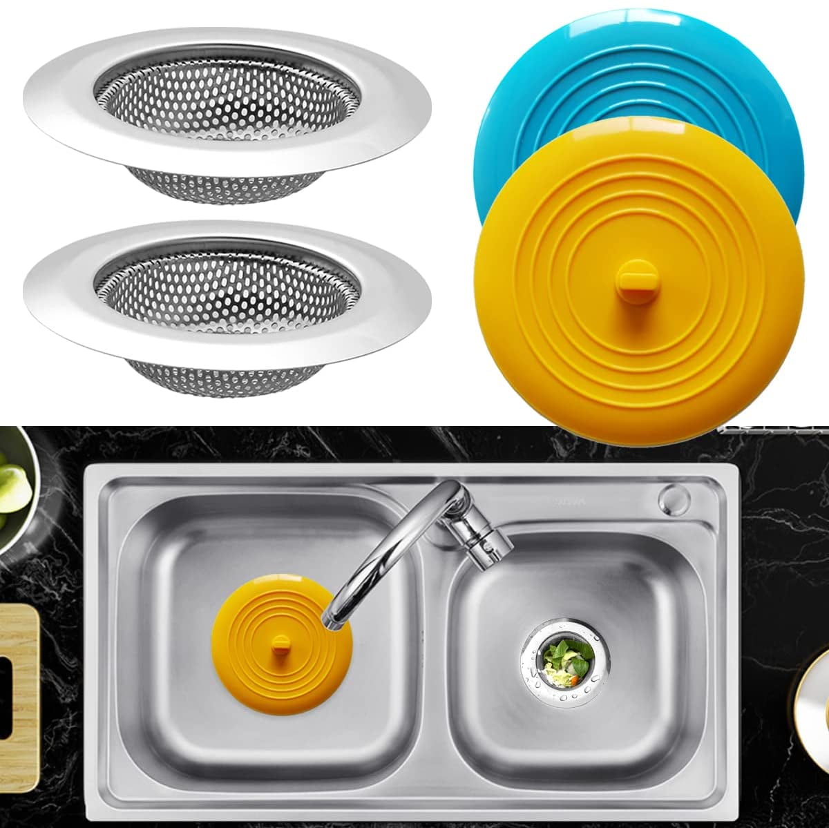 Silicone Drain Cover Kitchen Bathroom Sink Drainer Strainer Water Stopper Plug Silicone Drain Cover Kitchen Bathroom Sink Drainer Strainer Water Stopper Plug
