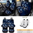 thumbnail image 6 of Uorisanigo Blue Butterfly Car Seat Cover Full Set 15 PCS with Auto Steering Wheel Cover Seat Belt Pads Cup Coasters Trash Bin Air Vent Storage Bag Rearview Mirror Covers Keychain Universal Fit, 6 of 7