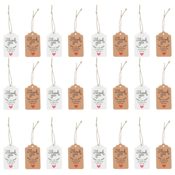 200Pcs Wedding Baking Adornments Decorative Baking Tags Hanging Signs with Ropes