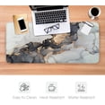 thumbnail image 6 of Gold Marble Extended Gaming Mouse Pad Non-Slip Rubber Base Large White Mousepad 35.4×15.7in with Stitched Edge Waterproof Thick Keyboard Pads Black Computer Desk Laptop Mats for Work Game Office, 6 of 6