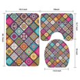thumbnail image 3 of Multicolor Ethnic Mandala Pattern Bathroom Rugs Sets 3 Piece,Toilet Cover Set,Absorbent Non Slip Bathroom Mats Sets with U-Shaped Contour Rug Toilet Rug Set, 3 of 5