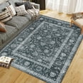 thumbnail image 4 of BouPower 8x10Ft Machine Washable Area Rug, Boho Vintage Distress Floral Rug for Living Room, Low Pile Bedroom Rugs, Thin Lightweight Print Pattern Carpet for Dining Room, 4 of 10