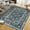 Dark Gray, variant on Boho Vintage Washable Area Rug 8x10ft Low Pile Floral Print Carpet for Living Room, Bedroom, Dining Room