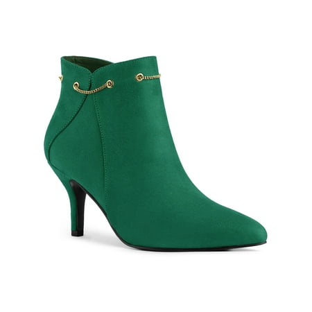 

Allegra K Women s Pointy Toe Zipper Stiletto Heeled Ankle Booties