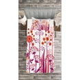 thumbnail image 3 of Ambesonne Flower Quilted Bedspread Set 2 Pcs, Pink Florals Leaves Buds, Twin Size, Pale Pink Orange, 3 of 3