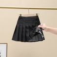 thumbnail image 4 of Resicozy Girls Pleated Skirt School Uniform Skort Elastic Waist A-Line Casual Skirt for Toddler Girls 2-14 Years Black 150, 4 of 5