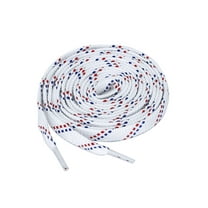 INSPIRE CHIC 3 Pairs Double Color Twill Athletic Flat Shoelaces Long Shoestrings for All Types of Casual Sneakers White Red Blue 140 cm/55"