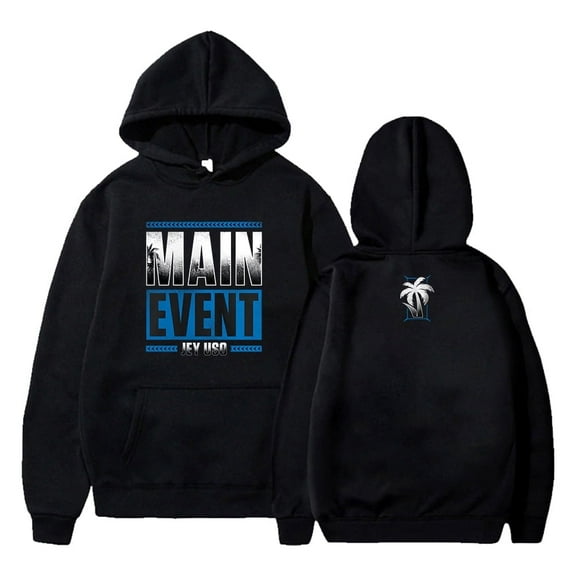 Jey Uso Main Event Hoodie, long sleeved sports top, streetwear, unisex, fashionable hooded sports shirt
