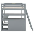 thumbnail image 5 of EUROCO Full Size Loft Bed with Desk and Shelf, Gray, 5 of 12