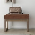 thumbnail image 2 of Pemberly Row 26" Faux Leather Ottoman Bench in Distressed Saddle, 2 of 6