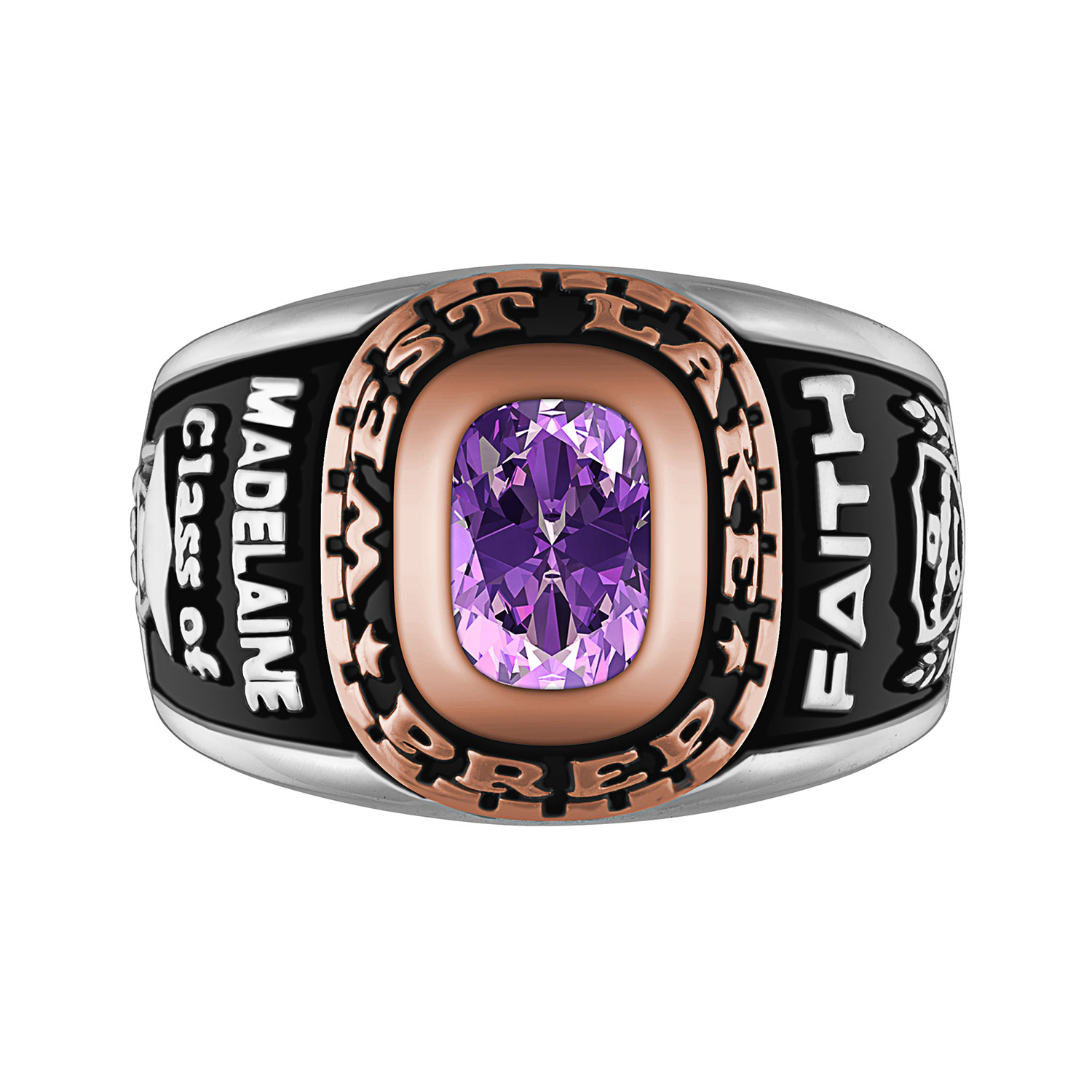 Order Now for 2025 Graduation, Freestyle Women's Classic Birthstone Class Ring, Personalized, High School or College Graduation