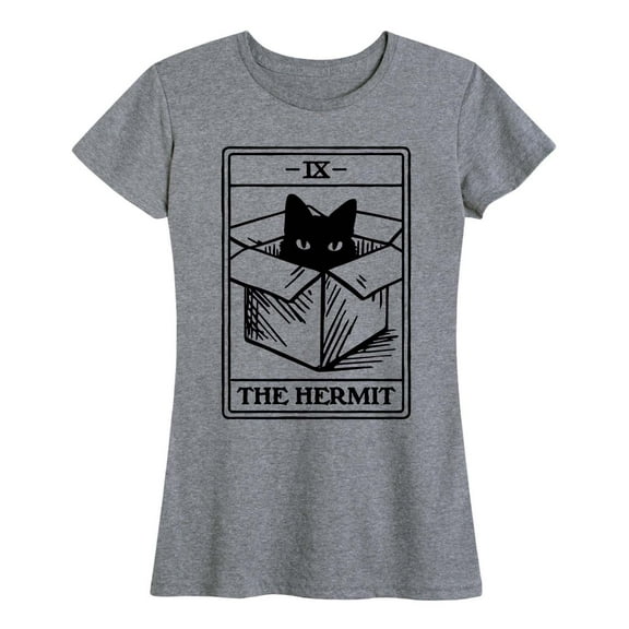 Instant Message - The Hermit Cat Tarot Card - Women's Short Sleeve Graphic T-Shirt
