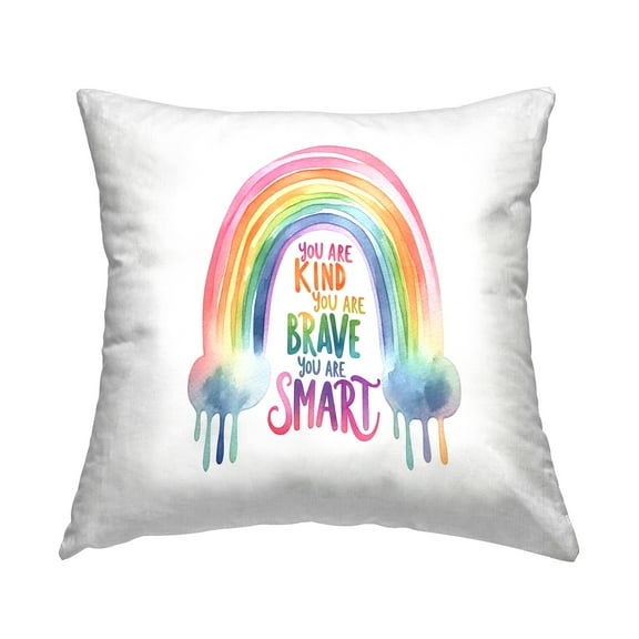 Stupell Industries Modern Inspiring Rainbow Decorative Printed Throw Pillow Design by Amanda Greenwood