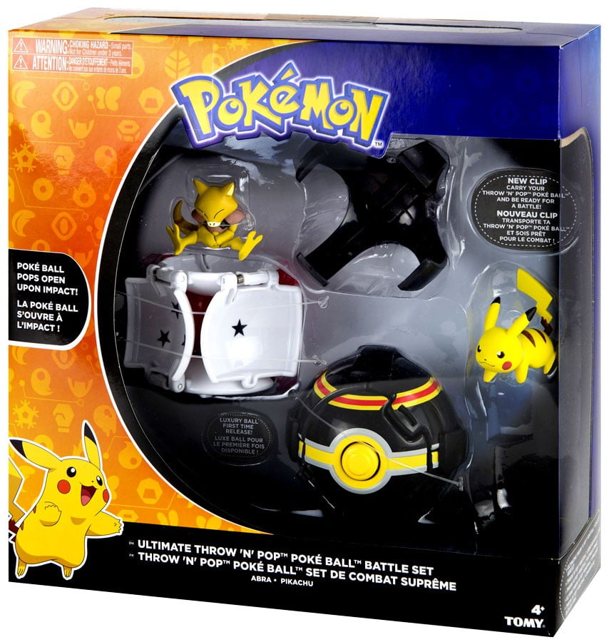 Pokemon Throw N Pop Ultimate Pokeball Battle Set Pokemon Toy Pikachu Abra Poke Ball Luxury Pokeball And 2 New Clips To Attach To Pokemon Belt Time For A Pokemon Duel