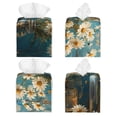 thumbnail image 2 of Balery Delicate White Daisy Jars Porta Pañuelos de Cuero con Estampado – Funda Moderna Cuadrada para Caja de Pañuelos, Dispensador 5x5x5'', 2 of 7