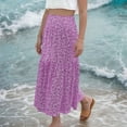 thumbnail image 6 of Women's Smocked High Waist Maxi Skirt Casual Long Skirts with Pockets, 6 of 9