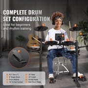 KFFKFF Electronic Drum Set, Collection of 15 Drum Kits & 150 Unique Sounds, USB MIDI Compatible 8 in Soft Mesh Snare Drum Set with 10 in Cymbals, Drum Sticks & Headphones