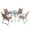Brown, variant on Crestlive Products 5 Pcs Metal & Glass Patio Dining Set with Umbrella Hole in Brown