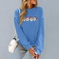 thumbnail image 5 of asdoklhq Oversized Sweatshirt for Women Round Neck Hoodless Christmas Printed Casual Loose Sweatshirt Blue L, 5 of 6