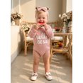 thumbnail image 5 of Cjfdfy Newborn Baby Girl Fall Outfit Hello Sis Embroidered Long Sleeve Waffle Knit Romper With Hairband Cute Baby Coming Home Fall Winter Clothes 0-18 Months, 5 of 9