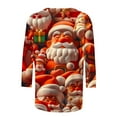 thumbnail image 5 of asdoklhq Christmas Womens Christmas Tops Women's Fashion Tees Casual Crewneck 3/4 Sleeve Loose T Shirt Ladies Blouses Shirts Multicolor 5X, 5 of 5