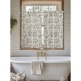 thumbnail image 7 of Kitchen Curtains 54 Inches length, Spring Flowers Window Treatment Curtain Drapes, Farmhouse Sage Green Pastoral Floral Leaf Thermal Insulated Drapes for Basement Hotel RV, 42"x54", 2 Panels, 7 of 7