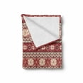 thumbnail image 2 of Nordic Soft Flannel Fleece Throw Blanket, Ancestral Classic Scandinavian Geometric Pattern Christmas Snowflakes, Cozy Plush for Indoor and Outdoor Use, 50" x 70", Dark Coral Blush White, by Ambesonne, 2 of 6