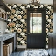 thumbnail image 6 of Peel and Stick Wallpaper Contact Paper Vintage Dark Black Floral Modern Botanical Flower Farmhouse Flowers Self Adhesive and Removable 17.7in x 118in, 6 of 8