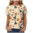 thumbnail image 6 of Halloween T Shirt For Women Short Sleeve T Shirt Printing Loose Top Spooky Season Tee Halloween Party, 6 of 9