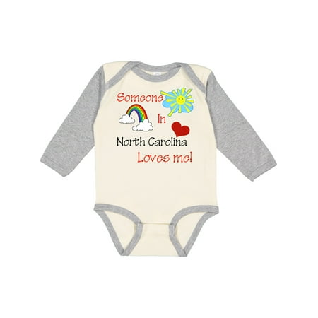 

Inktastic Someone in North Carolina loves me! Gift Baby Boy or Baby Girl Long Sleeve Bodysuit