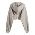 thumbnail image 4 of SGMVNU Women's Hoodies Casual Zip up Hoodies Cropped Cardigan Jacket Drawstring Hooded Sweatshirts Casual Long Sleeve Top Winter Clothes 2025(Khaki, Size M), 4 of 9