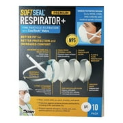 SoftSeal N95 Multi-Purpose Premium Disposable Particulate Respirator Valved White M 10 pk