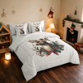 thumbnail image 2 of Manfei Reindeer Queen Bedding 7 Pieces Christmas Bedding Comforter Set Queen, Lilac White, Gray Reversible, 2 of 6