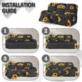 thumbnail image 6 of Xoenoiee Black Leopard Sunflower Print Recliner Cover, 8-Pieces Stretch Reclining Couch Covers with Pockets Reclining Sofa Slipcovers 3 Seater Soft Washable Furniture Protector for Dogs Cats, 6 of 7