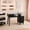 White, variant on BarberPub Professional Manicure Table, High Gloss Nail Desk with Glass Display & Storage Drawers