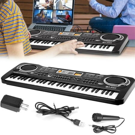 TeqHome 61 Keys Digital Music Electronic Keyboard for Beginner Electric Piano Organ and Microphone Gift