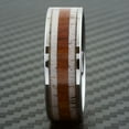 thumbnail image 3 of Tungsten Rings for Men Wedding Bands for Him Womens Wedding Bands for Her 8mm Deer Antler With Sandalwood Stripe Wedding Band, 3 of 5