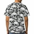 thumbnail image 6 of LAOLIUSN Men’s 3D All-Over Print Skull Graphic T-Shirt, Short Sleeve Crewneck, Stretch Polyester-Spandex Tee, S-4XL, 6 of 8
