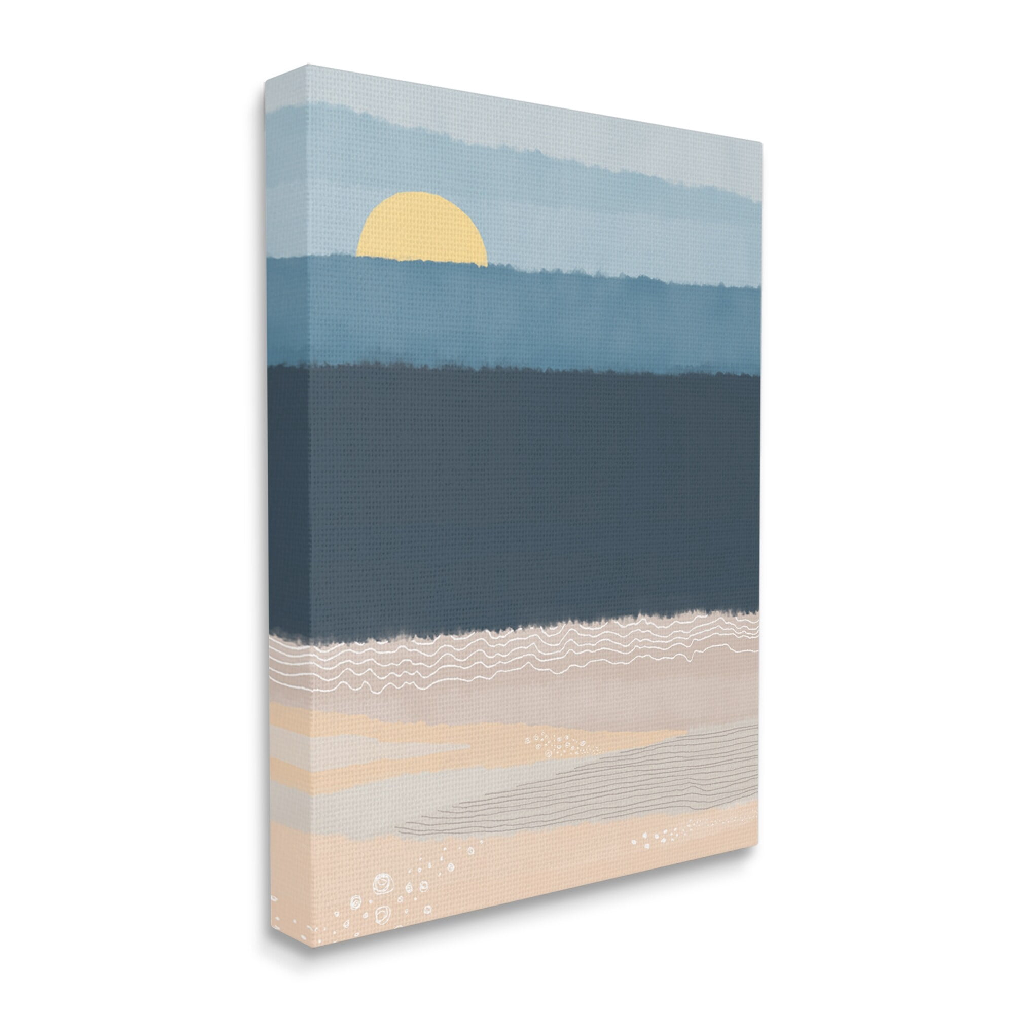 Stupell Industries Abstract Ocean Shore Shining Sun Over Coast Graphic Art Gallery Wrapped Canvas Print Wall Art, Design by Darlene Seale