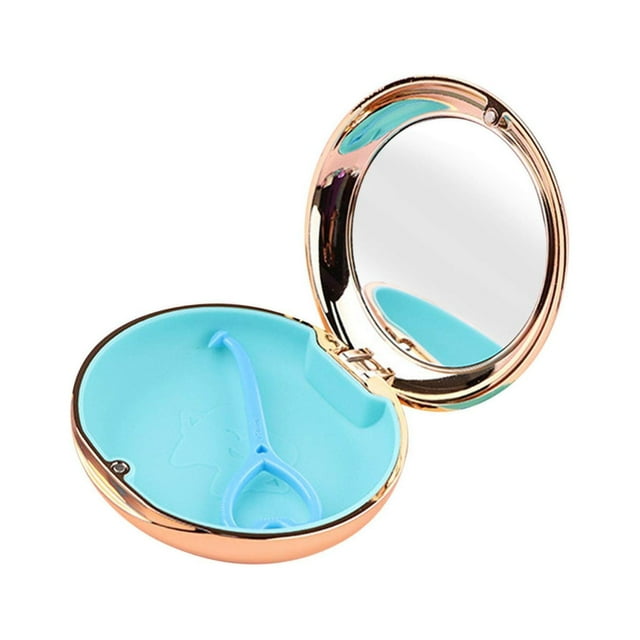 Baohd Étui de Retenue de Voyage avec invisalign Étui de Retenues pour Dents Protecteur de Bouche Miroir Étui de Retenues pour Dents Protection Étui Protection avec Trous d'Aération Or Champagne