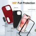 thumbnail image 3 of Case for iPhone 15 Plus/14 Plus, Heavy Duty Durable Military Grade Shockproof Protective Non-slip Kickstand Soft Silicone Hard PC 2 In 1 Hybrid Cover Case for iPhone 15 Plus/14 Plus, Red+Black, 3 of 9